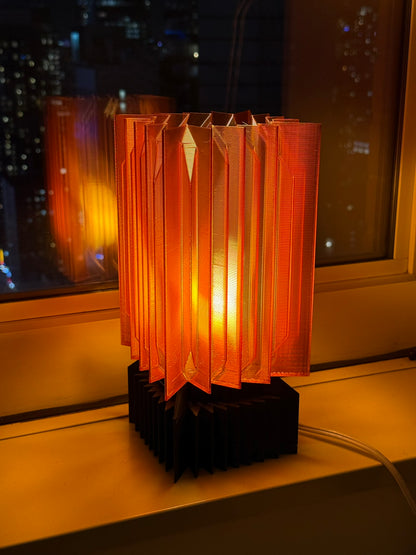 The Empire Lamp with Amber Shade | Modern Table Lamp | Warm Ambient Lighting for Home or Office Decor